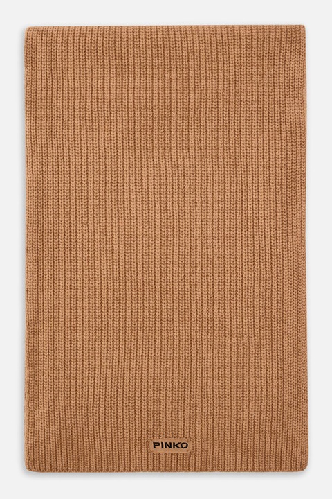 Pinko, Fular tricotat din amestec de lana, Maro