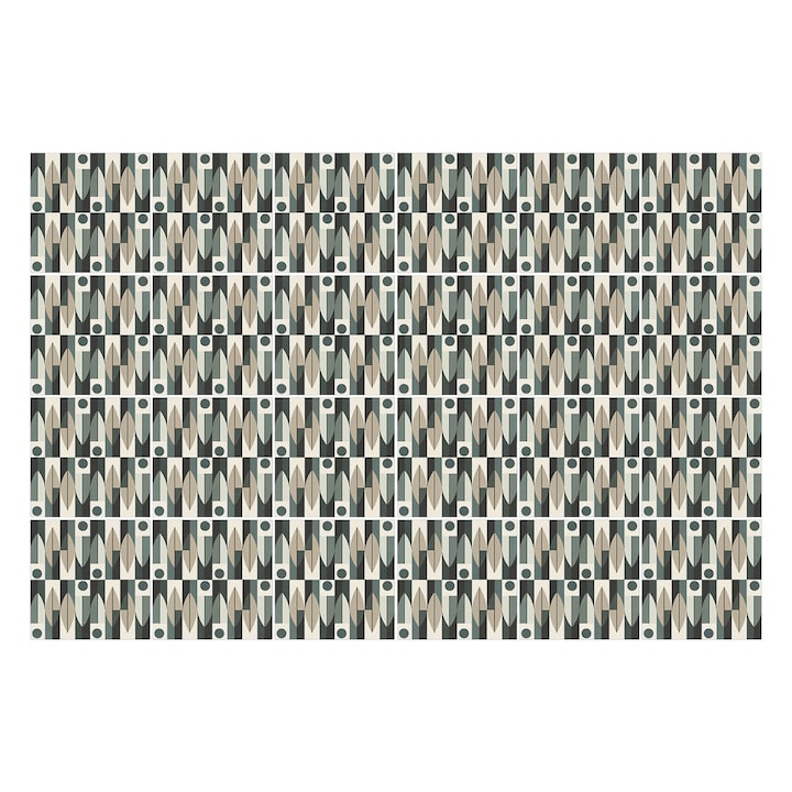 Autocolante pentru gresie, Wallfluent, Forme geometrice abstracte, Gri, 10x10 cm, 24 bucati, Decorative, 010140070180000282944