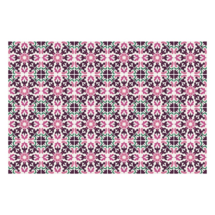 Csempe matrica, Wallfluent, Élénk színű minták, Rózsaszín, 15x15 cm, 24 darab, Dekorációs, 010140070240000283125