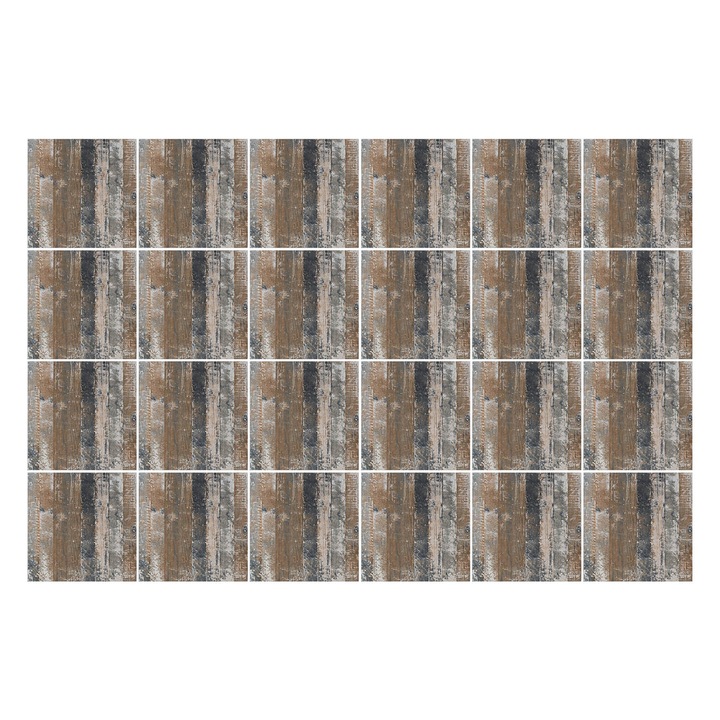 Csempe matrica, Wallfluent, Fa táblák textúrája, Barna, 15x15 cm, 24 darab, Dekorációs, 010140070240000283187