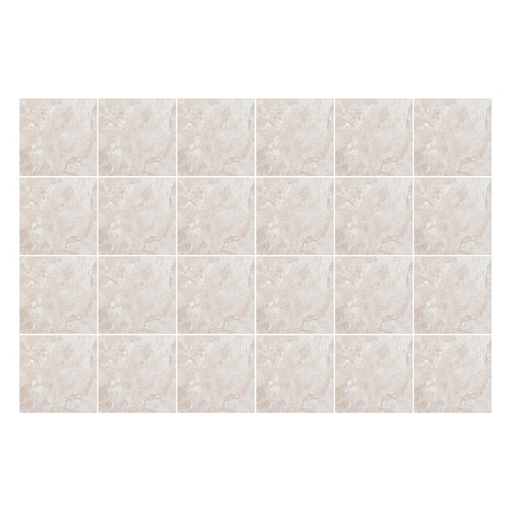 Autocolante gresie si faianta, Wallfluent, Texturi subtile de piatra, Cremos, 20x20 cm, 24 bucati, Decorative, 010140070290000283304