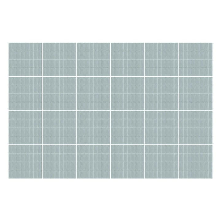 Autocolante gresie si faianta, Wallfluent, Placi smaltuite albastre, Turcoaz, 20x20 cm, 24 bucati, Decorative, 010140070290000283337