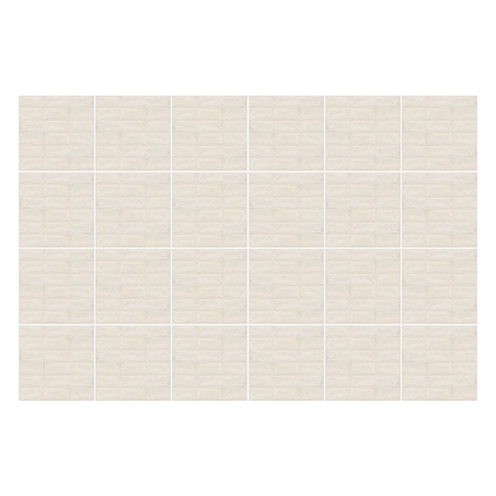 Öntapadós csempe matrica, Wallfluent, Homokkő téglák, Krémszín, 10x10 cm, 24 darab, Dekorációs, 010140070180000283388