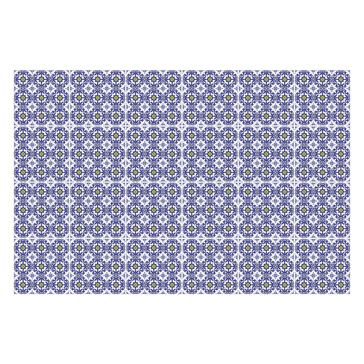 Matrica szett falra vagy csempére, Wallfluent, Finoman díszített mozaik, Kék, 15x15 cm, 24 darab, Dekorációs, 010140070240000283310