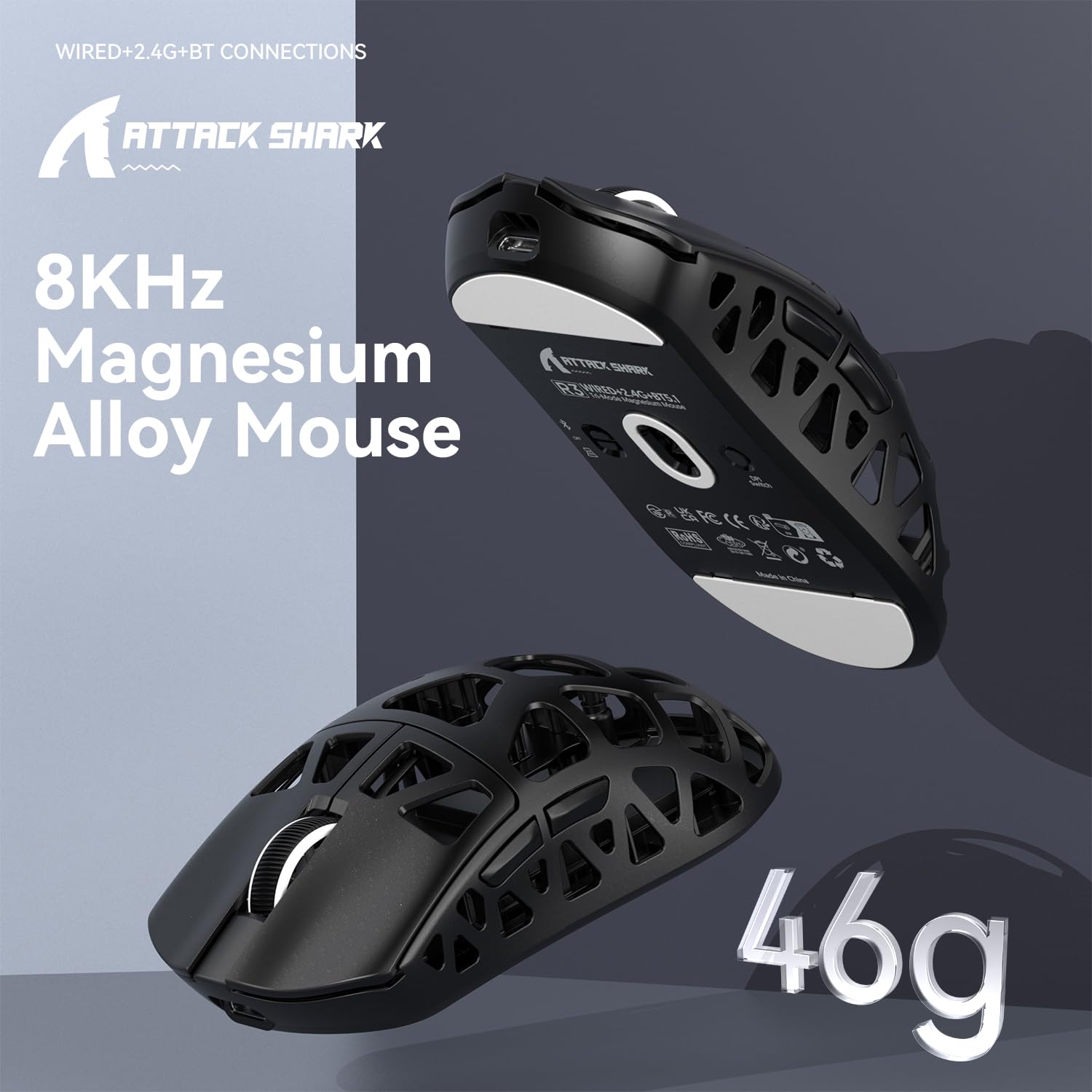 マウス・トラックボール ATTACK SHARK R3 Mouse de gaming wireless ATTACK SHARK R3, 46g, superusor, din