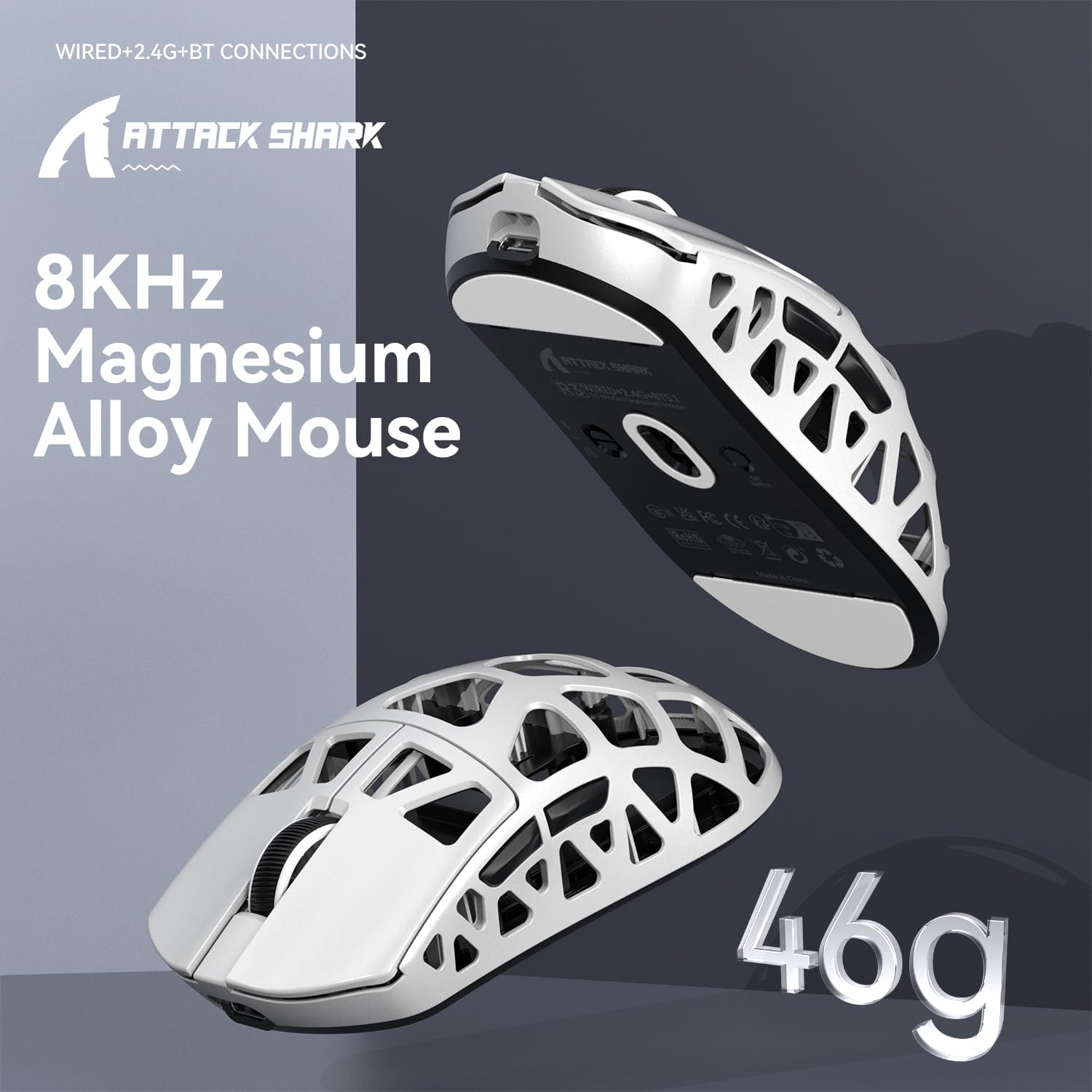 Mouse de gaming wireless ATTACK SHARK R3, 46g, superusor, din