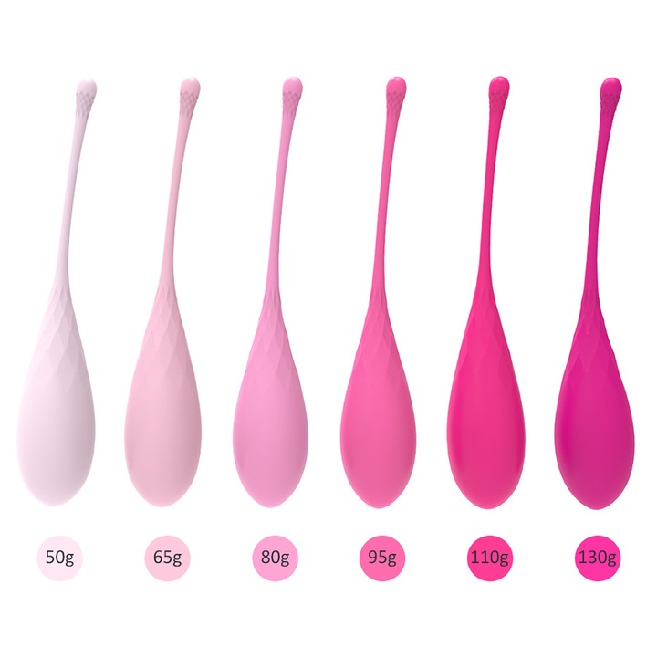 Комплект тежести на Кегел за упражнения - 6 нива, интимно здраве, силикон, 50g-130g