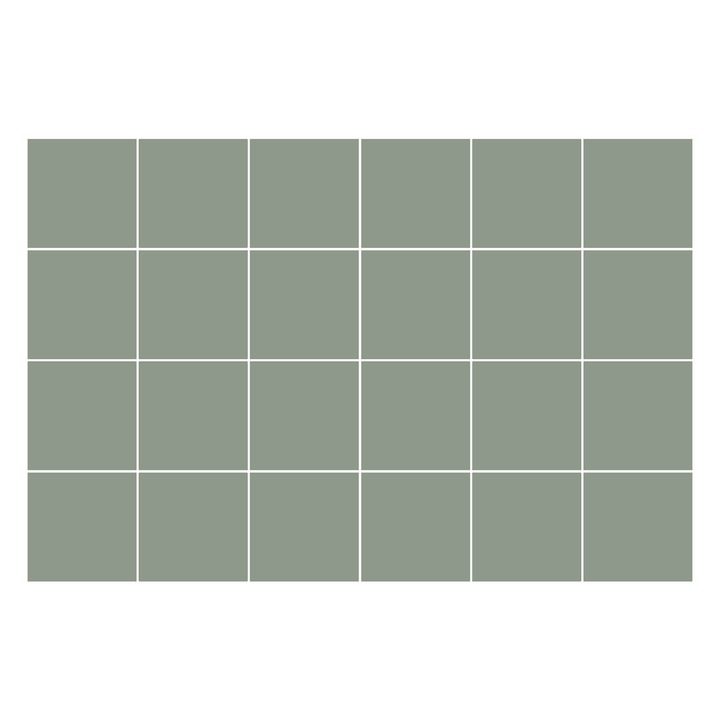 Autocolante pentru gresie, Wallfluent, Culoare gri-verde, Verde deschis, 15x15 cm, 24 bucati, Decorative, 0101400702400cc909b8a
