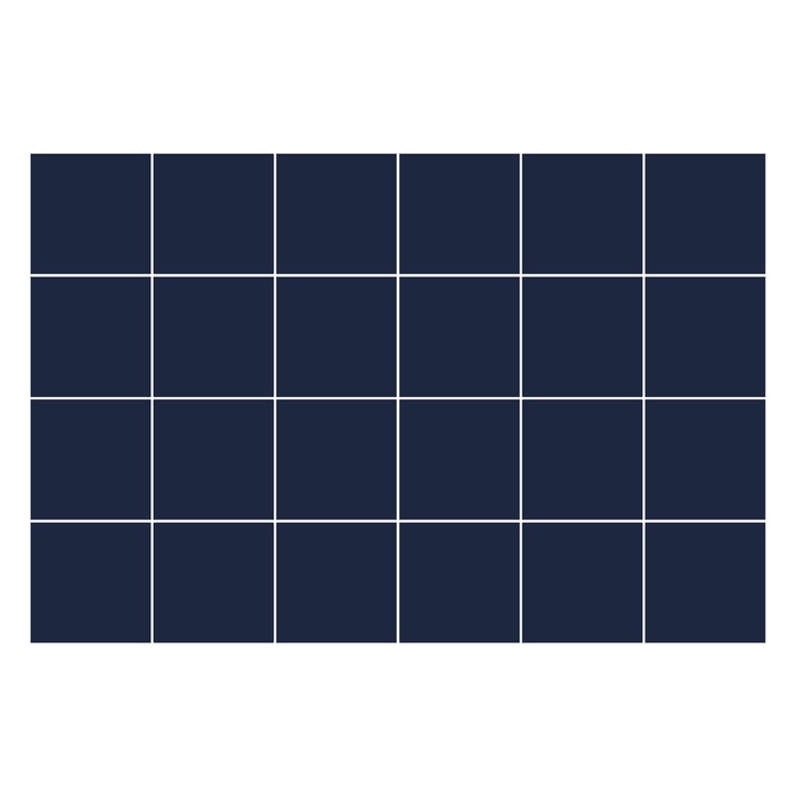 Öntapadós csempe matrica, Wallfluent, Szín: sötétkék, 20x20 cm, 24 darab, Dekorációs, 0101400702900cc262334