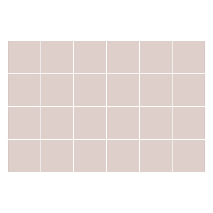 Matrica szett falra vagy csempére, Wallfluent, Szín Halvány rózsaszín, 10x10 cm, 24 darab, Dekorációs, 0101400701800cce7d8d1