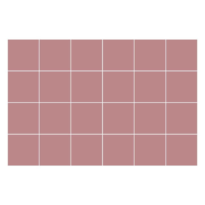 Öntapadós csempe matrica, Wallfluent, Szín Pink, 15x15 cm, 24 darab, Dekorációs, 0101400702400ccbf8788