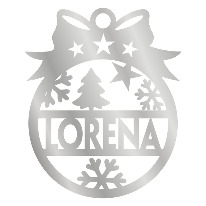 Glob Craciun, Inedit Print, G113, Oglinda Argintie, 8 cm