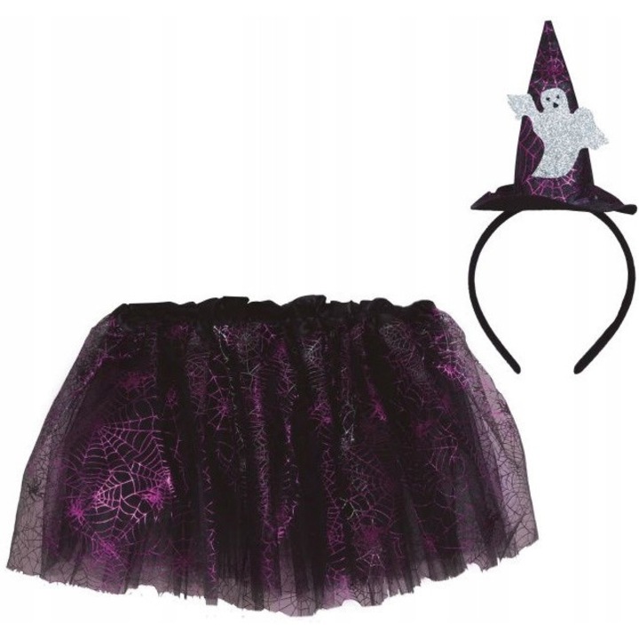 Costum copii Fiestas Guirca, set Capcaun, fusta 30cm, multicolor, dimensiune universala