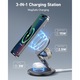Безжично зарядно устройство 3 в 1 сгъваемо, въртящо се на 360°, бързо зареждане за iPhone, Apple Watch и AirPods, магнитна алуминиева стойка, RiKbo®