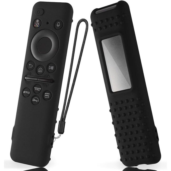 Husa de protectie din silicon pentru telecomenzi, neagra, dimensiuni compatibile cu Samsung BN59-01432 BN59-01436 TM2360