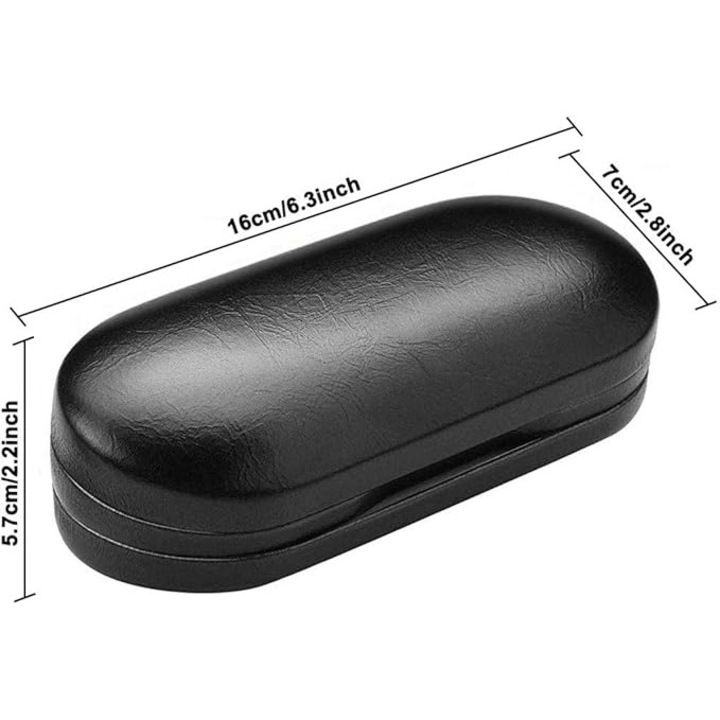 Husa pentru lentile de contact si ochelari, 2 in 1, negru, design portabil