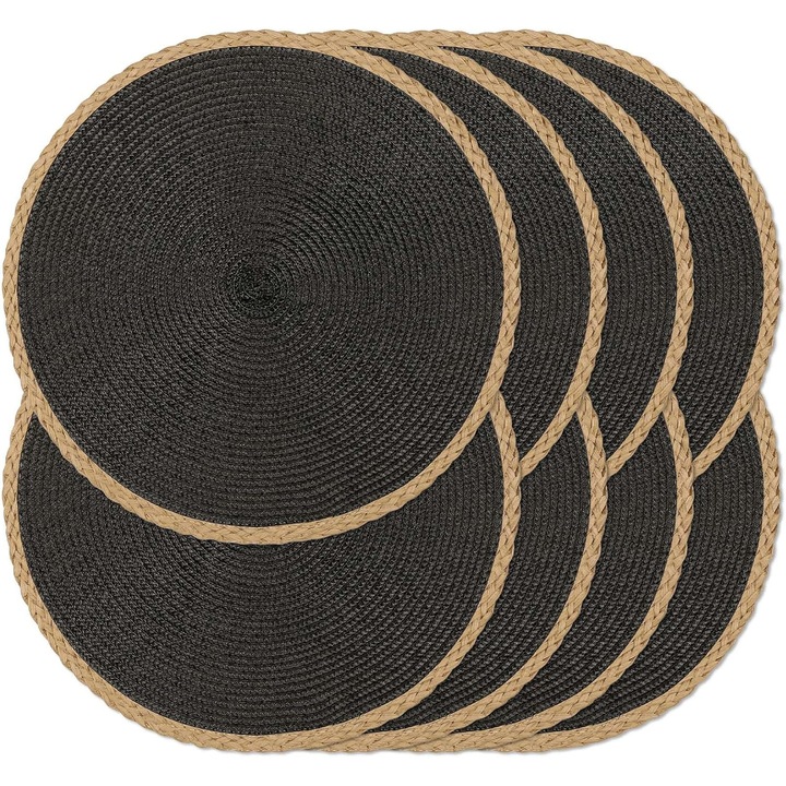 Set de 8 suporturi de masa rotunde, design elegant, multicolor, 15 inches