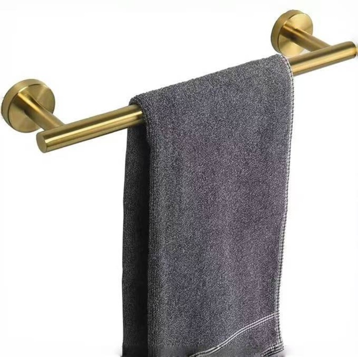 Suport prosoape de baie, 18 inch, din otel inoxidabil 304, culoare aurie, montare pe perete