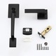 Maner usa, negru mat, set maner exterior si levier interior, design modern, dimensiuni standard