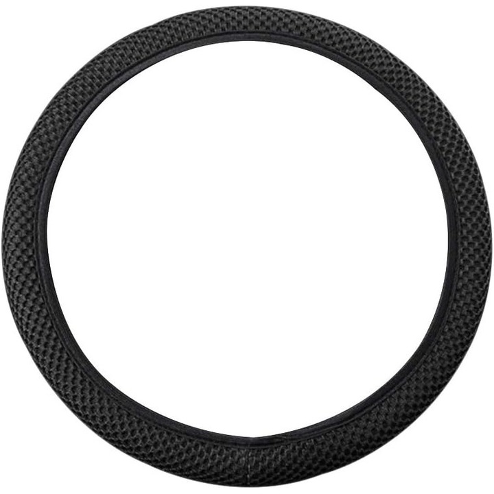 Husa volan elastica, 15 inch, din microfibra respirabila, rosie, usor de instalat, compatibila cu majoritatea vehiculelor