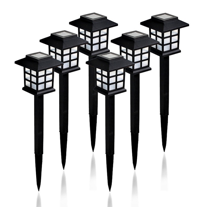 Kültéri napelemes lámpák, 6 db LED napelemes lámpa, vízálló kültéri napelemes lámpák, amelyek megvilágítják kertjét, táját, ösvényét, teraszát, udvarát és felhajtóját