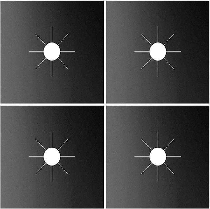 Set 4 huse pentru arzatoare de aragaz, reutilizabile, rezistente la caldura, 27x27cm