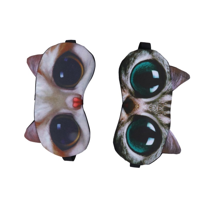 Set 2 masti de somn din bumbac, confortabile, pentru blocarea luminii, unisex