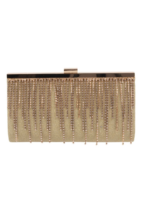 Carolina di Rosa, Geanta-plic cu aplicatii de strasuri, Alb fildes