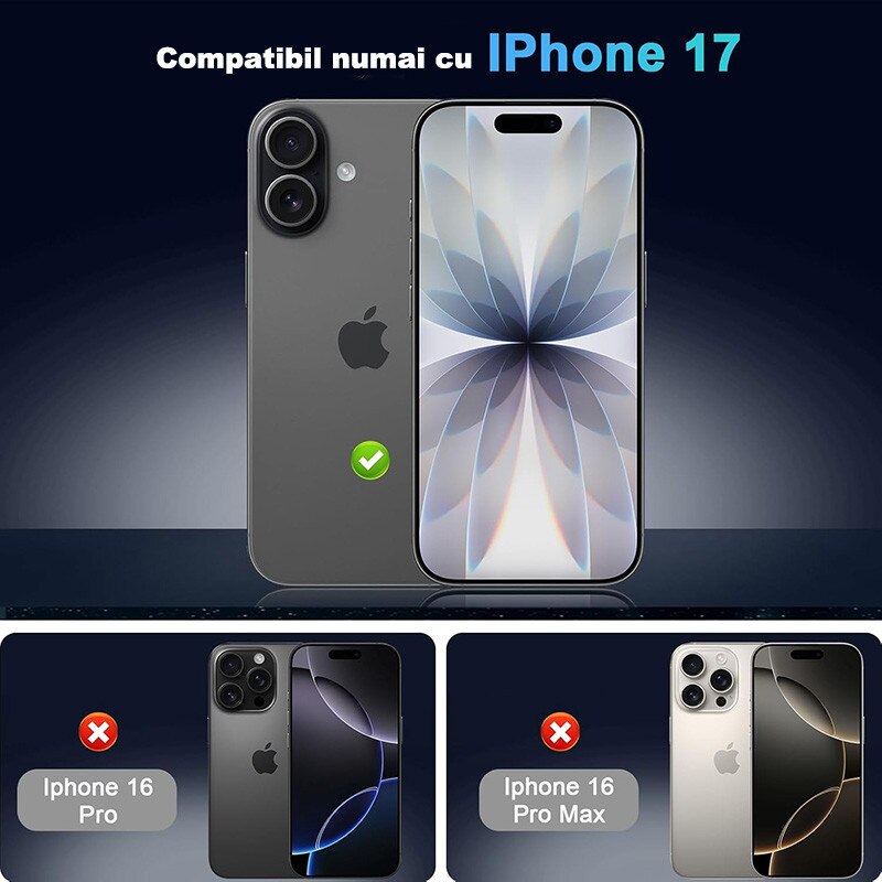 Folie protectie ecran Rqiurpn iPhone 17, mata, anti-spion, anti-amprenta, 28° unghi vizual