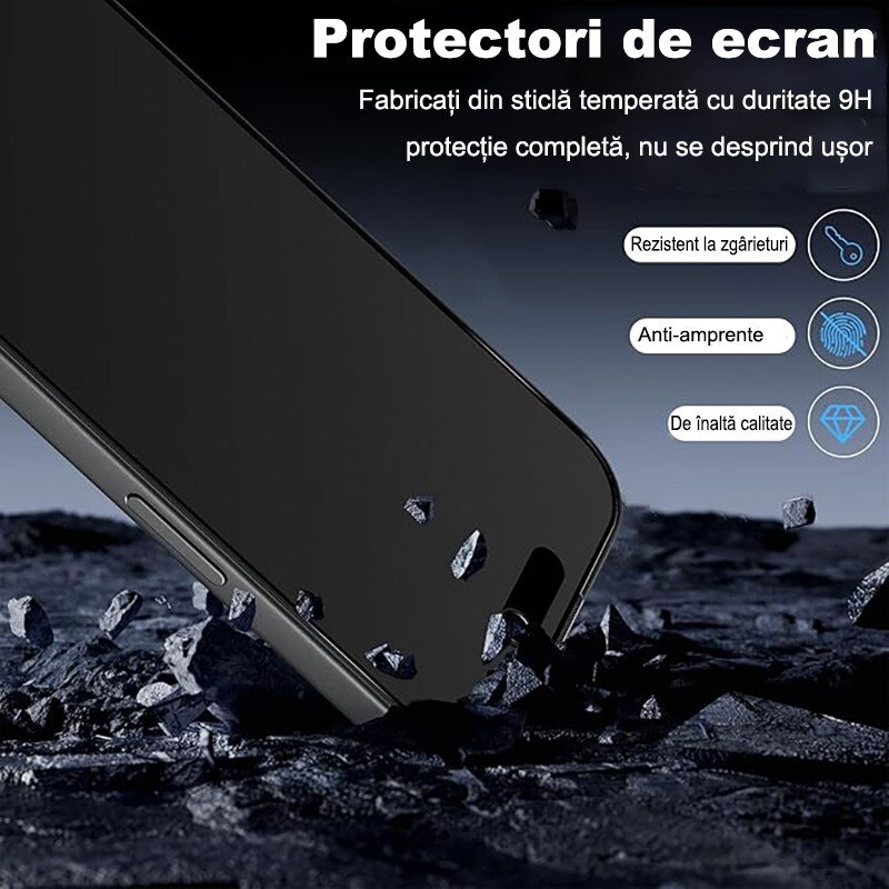 Folie protectie ecran Rqiurpn iPhone 17, mata, anti-spion, anti-amprenta, 28° unghi vizual