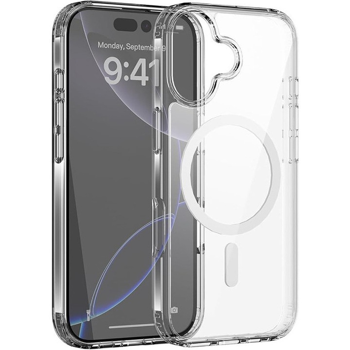 Husa transparenta magnetica Rqiurpn iPhone 17 6.3 inch rezistenta la zgarieturi si socuri