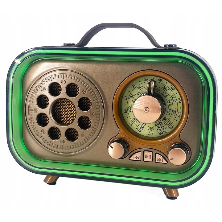 Radio Portabil, Meier, Downey, Receptie Fm, Am, Sw, Port Usb, Cititor De Carduri Microsd, Suport Bluetooth, 16 Cm X 15, 5 Cm X 8, 5 Cm, Culoare Bruna