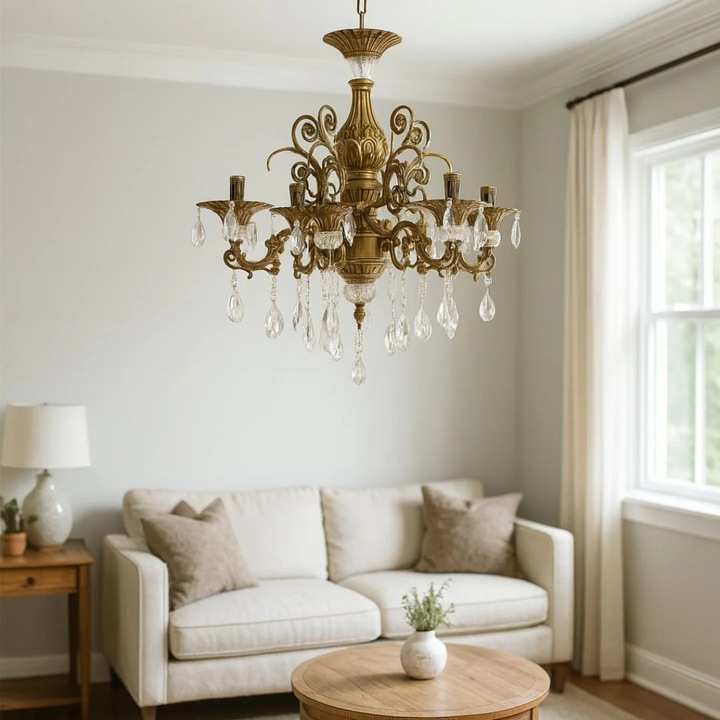 Candelabru Cristal Alessandro DESIGN SANSSOUCI Magno 6*E14, bronz, 62x100cm