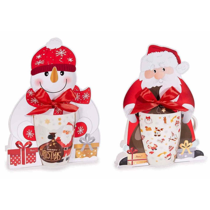 Set 8 cani Craciun portelan Ø 8 x 10,5 H, 300 ml