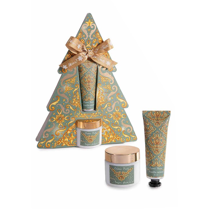 Kézkrém és lábkrém szett, Decorer, vanília és karamell, erdei gyümölcs, 30ml, 60ml, többszínű, 18x5x23cm