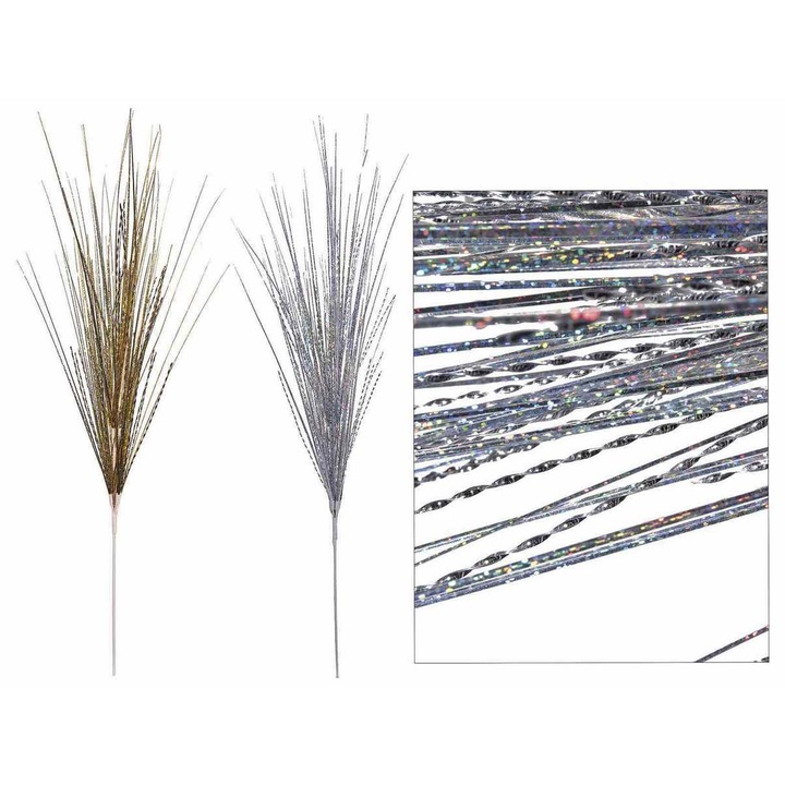 Set 10 crengute Craciun aurii argintii 104 cm