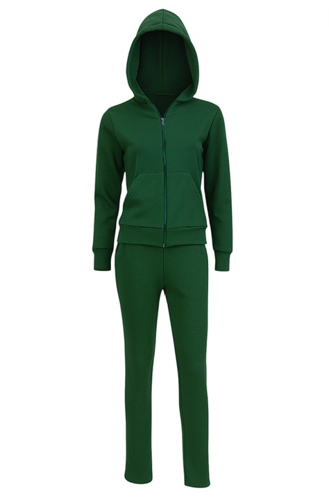 Trening bumbac dama verde inchis XXL