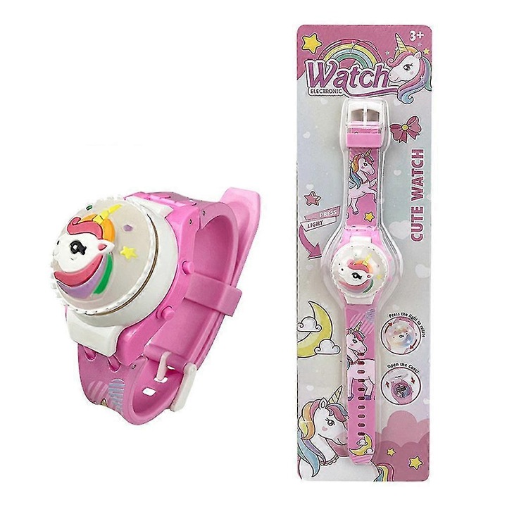 Ceas copii, Unicorn, plastic, set 1 buc