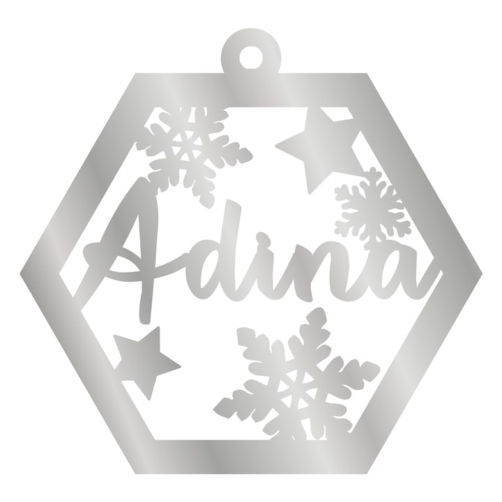 Glob Craciun, Inedit Print, G127, Oglinda Argintie, 8 cm