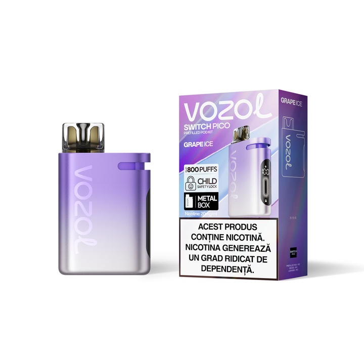 Kit Tigara Electronica Vozol Switch PICO 800 - Grape Ice, 2% Nicotina