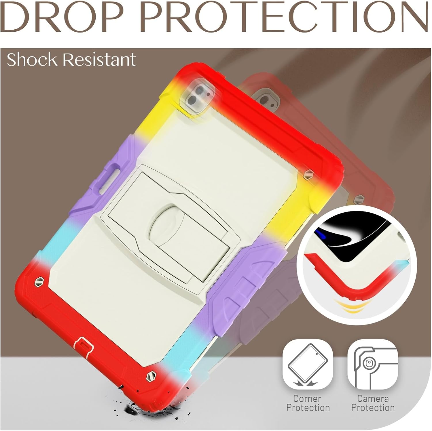 Husa premium Sigloo pentru Apple iPad Air 11, Air 5, Air 4, (11/10.9 Inch) – Protectie Completa, suport rabatabil, Rosu camouflage
