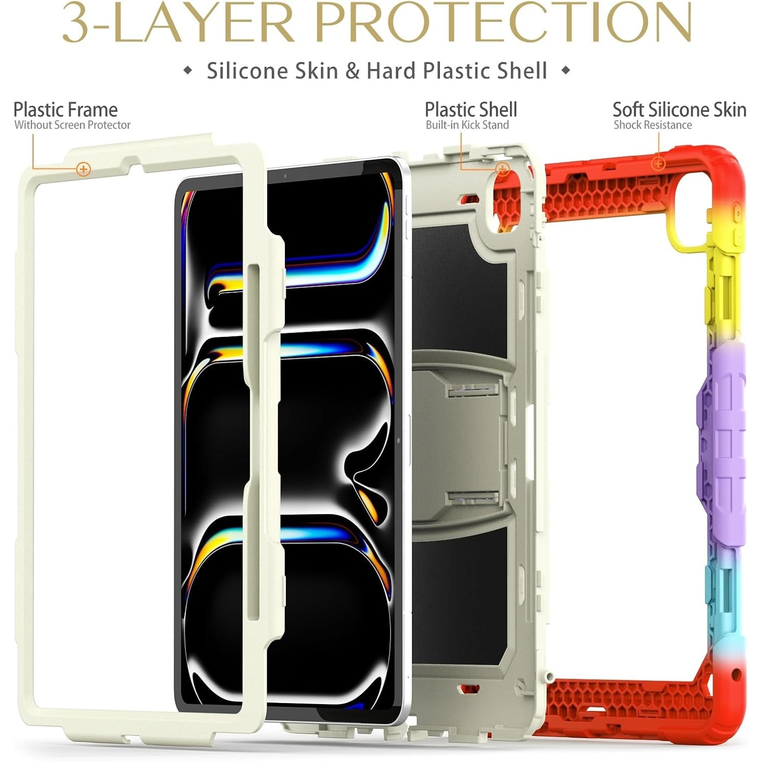 Husa premium Sigloo pentru Apple iPad Air 11, Air 5, Air 4, (11/10.9 Inch) – Protectie Completa, suport rabatabil, Rosu camouflage