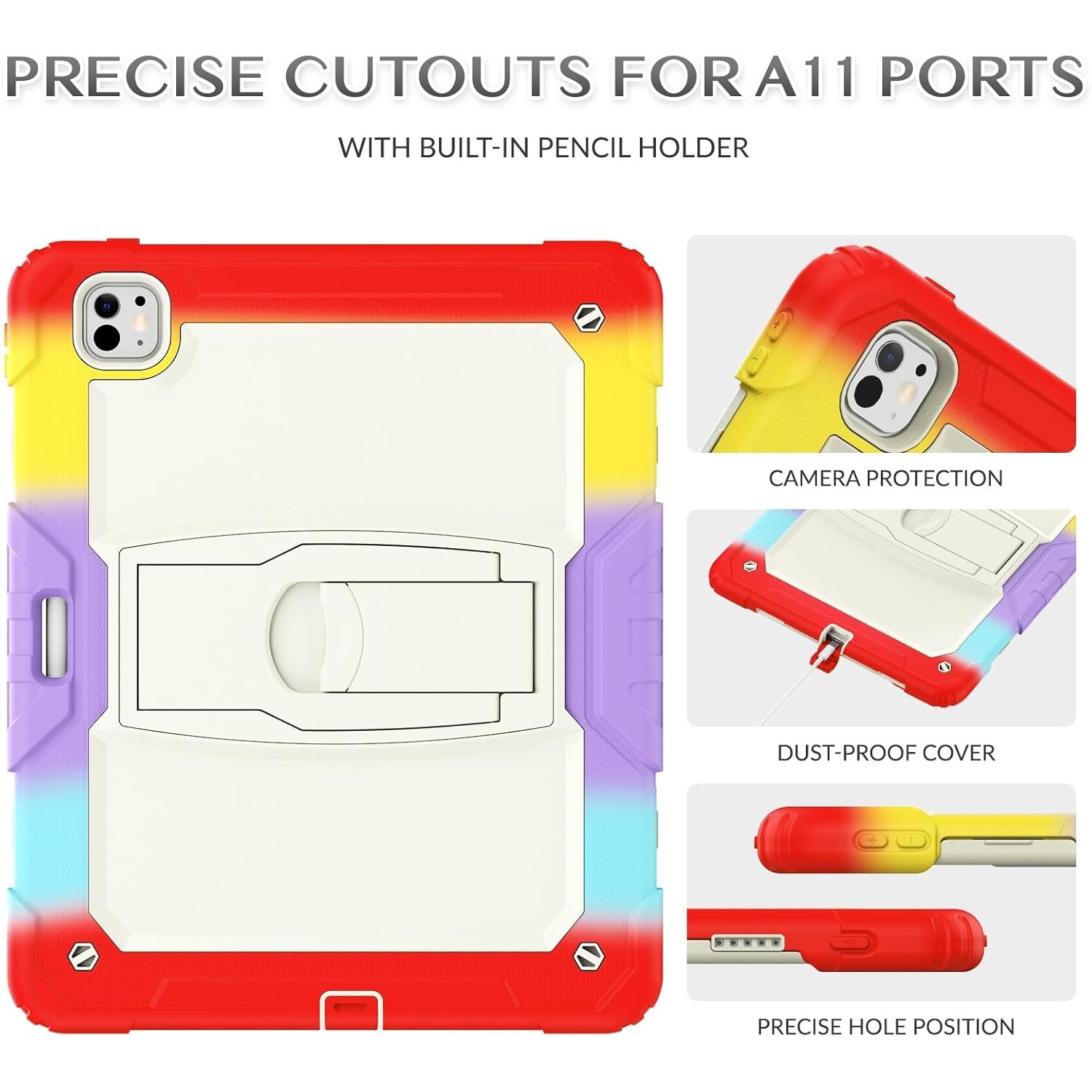 Husa premium Sigloo pentru Apple iPad Air 11, Air 5, Air 4, (11/10.9 Inch) – Protectie Completa, suport rabatabil, Rosu camouflage
