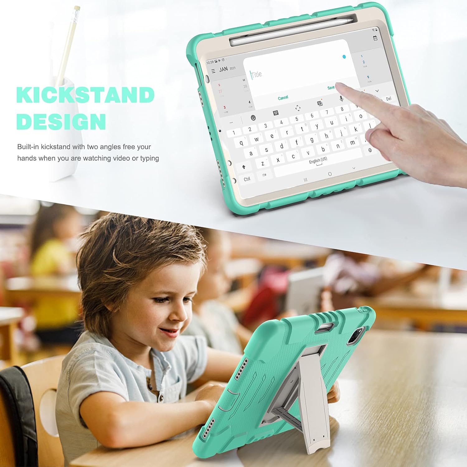 Husa premium Sigloo pentru iPAD Pro 11, model 2024/2022/2021/2020, 11", – Protectie Completa, suport rabatabil, Verde deshis