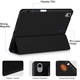 Husa de protectie pentru tableta, potrivita pentru iPad Air 11" (M4/M3/M2 )2026/2025/2024, iPad Air 5/4 generatii 2022/2020 10.9 ", functie automata trezire/sleep, cu tava pentru stilouri, Negru
