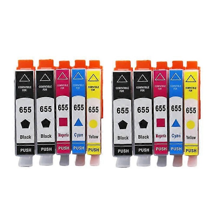Tintasugaras nyomtatópatron, 655XL, kompatibilis, fekete, 25ml, 4 színű készlet