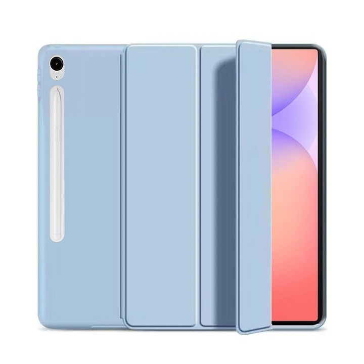 Ултра тънък калъф за Samsung Galaxy Tab S10 Lite / S10 FE 10.9" (2025), Силиконов TPU, Smart Cover - Ледено син