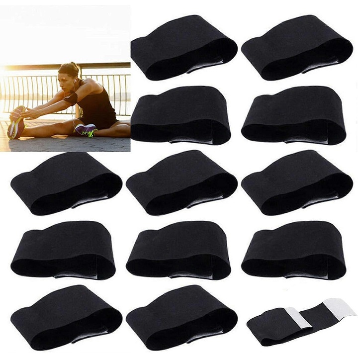 30 darab temetési fejpánt készlet, rugalmas, fekete, 30x5.2cm