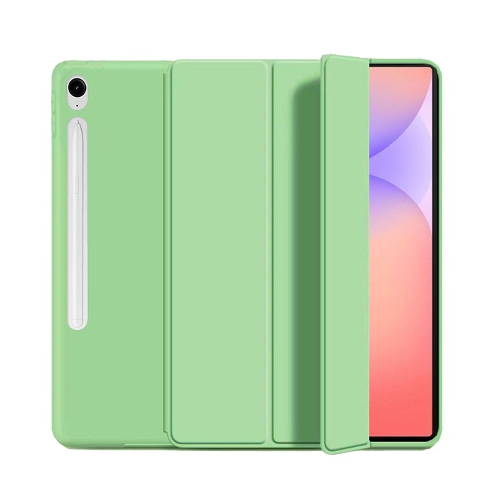 Ultra vékony tok kompatibilis Samsung Galaxy Tab S10 Lite / S10 FE 10.9" (2025) készülékhez, TPU szilikon, Okos tok - Mentazöld