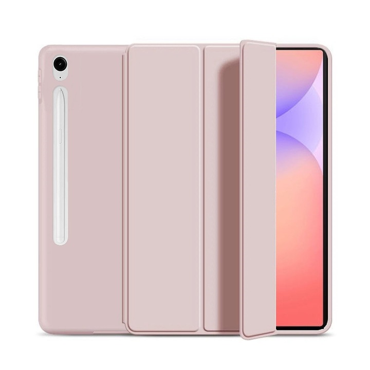 Husa Ultra Slim pentru Samsung Galaxy Tab S10 Lite / S10 FE 10.9" (2025), Silicon TPU, Smart Cover - Roz